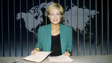 Dagmar Berghoff bei einer TV-Moderation der Tagesschau im Jahr 1993.