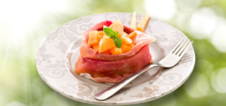 Schickenpäckchen mit Melone