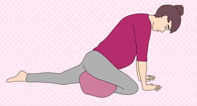 Yoga Übung für Schwangere: halbe Taube