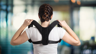 Sogenannte Haltungstrainer können die richtige Körperhaltung unterstützen und somit Rückenschmerzen vorbeugen.