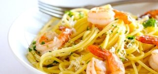 Spaghetti mit Shrimps