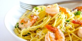 Spaghetti mit Shrimps
