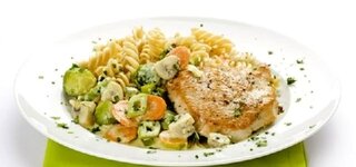 Putenschnitzel auf Herbstgemüse