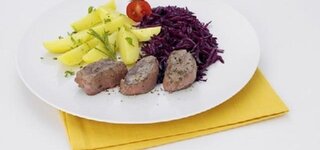 Rehfilet mit Rotkohl