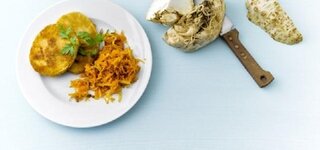 Sellerieschnitzel mit Möhrensalat