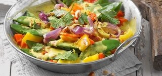 Indisches Curry-Gemüse mit Weizen