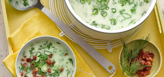 Kräuter-Kohlrabicreme mit Schinken