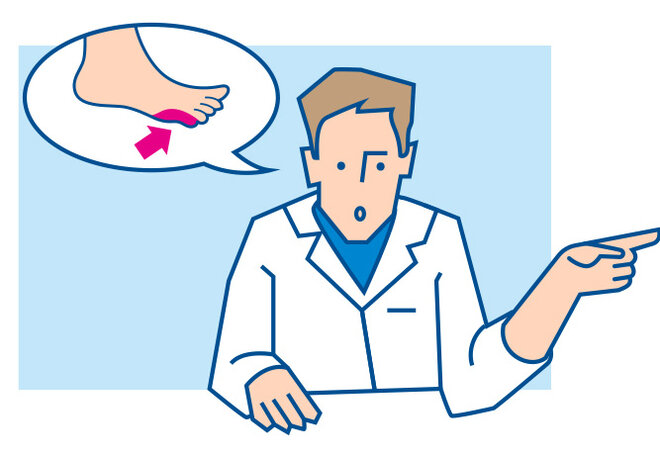 Illustration Fuß Arzt Sprechblase