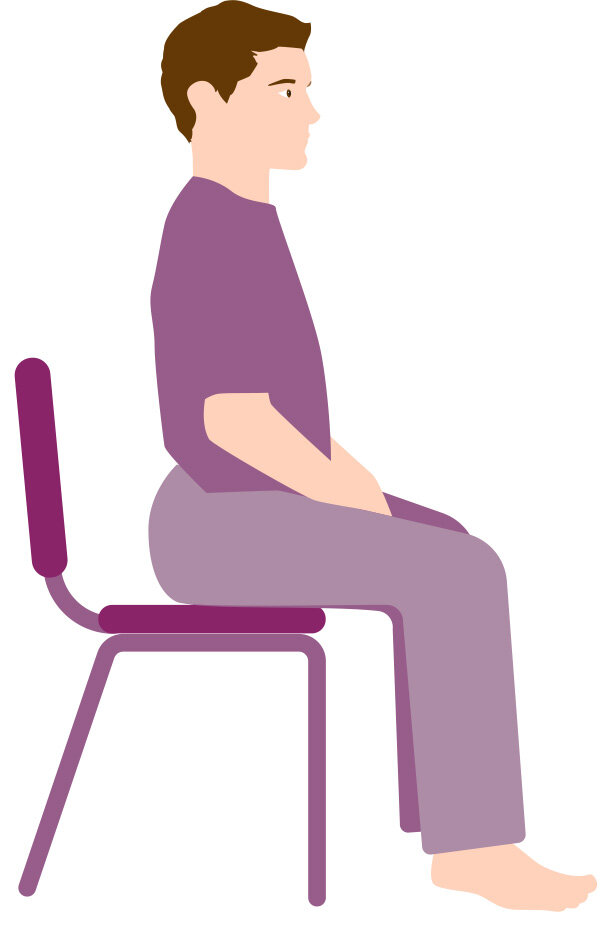 Illustration Mann auf einem Stuhl sitzend