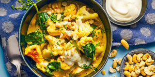 Hähnchen-Joghurt-Curry mit Gemüse.