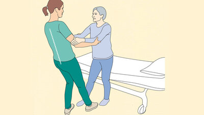 Back-friendly care handles Get up and walk