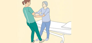 Rückenschonende Pflegehandgriffe Aufstehen und Gehen