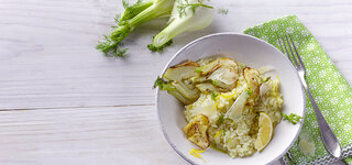 Fenchelgemüse mit Reis und Zitronen Risotto