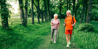 Walken, wandern: Moderate Bewegung hat viele gute Effekte, etwa auf den Blutdruck, den Blutzucker. 