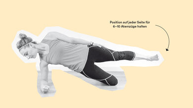 Side-Plank: Becken so weit wie möglich abheben