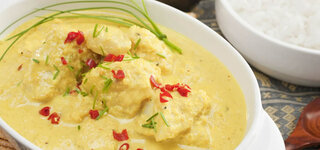 Fischcurry mit Pfirsich