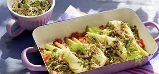 Gratinierter Fenchel mit Petersilienreis