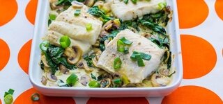 Kabeljau-Blattspinat-Gratin