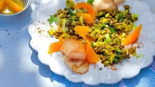 Berglinsen-Salat mit Orangen-Dressing