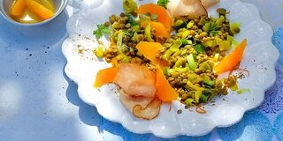 Berglinsen-Salat mit Orangen-Dressing