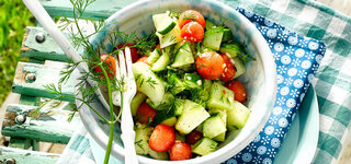 Melonen-Mix mit Gurke und Dill