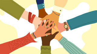 Selbsthilfegruppen Corona Zusammen Vereint Soziales Helfen Hände geben reichen Symbolisch Symbolfoto gemeinsam tatkräftig
