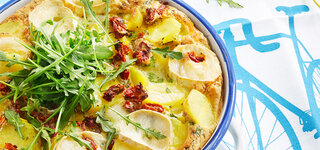 Frittata mit Rucola und Ziegenkäse