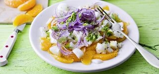 Mandarinen-Fenchel-Salat mit roten Zwiebeln