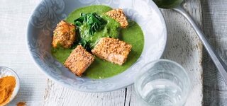 Lachs-Spinat-Suppe