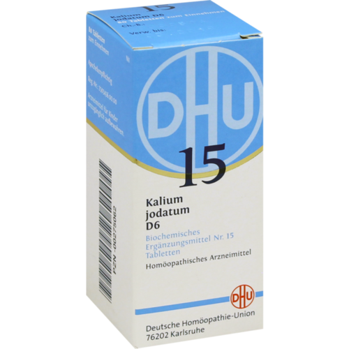 Verpackungsbild(Packshot) von BIOCHEMIE DHU 15 Kalium jodatum D 6 Tabletten