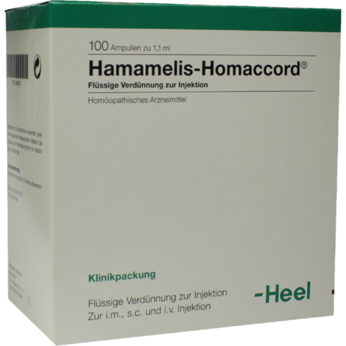 Verpackungsbild(Packshot) von HAMAMELIS HOMACCORD Ampullen