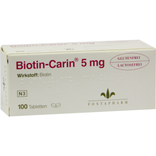 Verpackungsbild(Packshot) von BIOTIN-CARIN 5 mg Tabletten