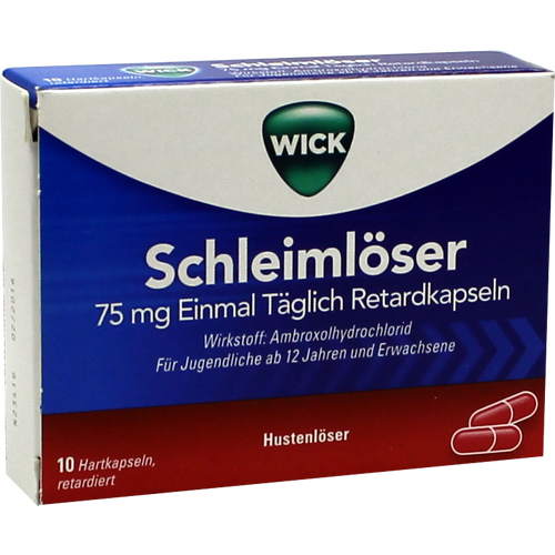 Verpackungsbild(Packshot) von WICK Schleimlöser 75 mg einmal täglich Retardkaps.