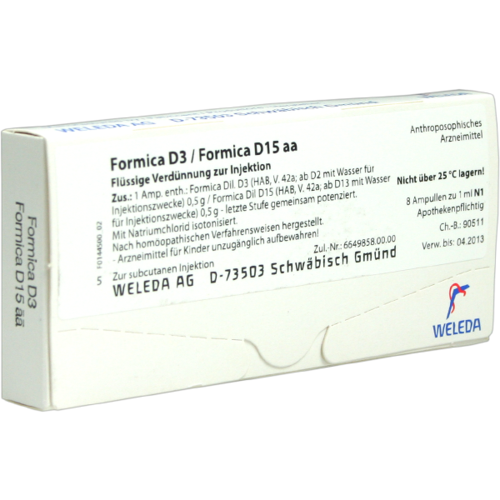 Verpackungsbild(Packshot) von FORMICA D 3/Formica D 15 aa Ampullen