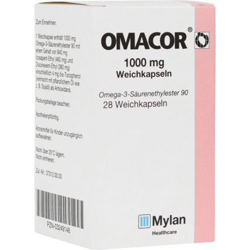 Verpackungsbild(Packshot) von OMACOR 1.000 mg Weichkapseln
