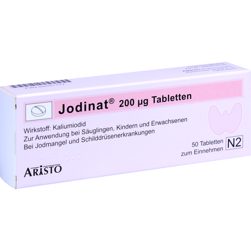 Verpackungsbild(Packshot) von JODINAT 200 μg Tabletten