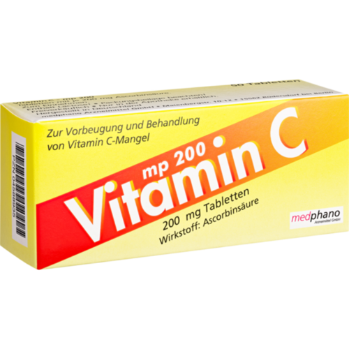 Verpackungsbild(Packshot) von VITAMIN C 200 mg Tabletten