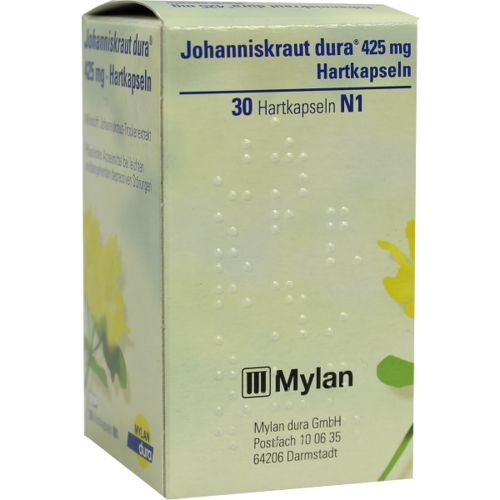 Verpackungsbild(Packshot) von JOHANNISKRAUT DURA 425 mg Hartkapseln