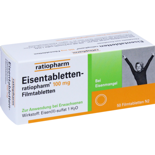 Verpackungsbild(Packshot) von EISENTABLETTEN-ratiopharm 100 mg Filmtabletten