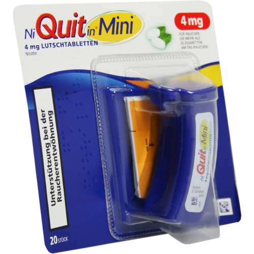 Verpackungsbild(Packshot) von NIQUITIN Mini 4 mg Lutschtabletten