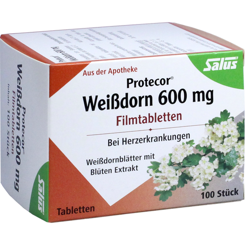 Verpackungsbild(Packshot) von PROTECOR Weißdorn 600 mg Filmtabletten