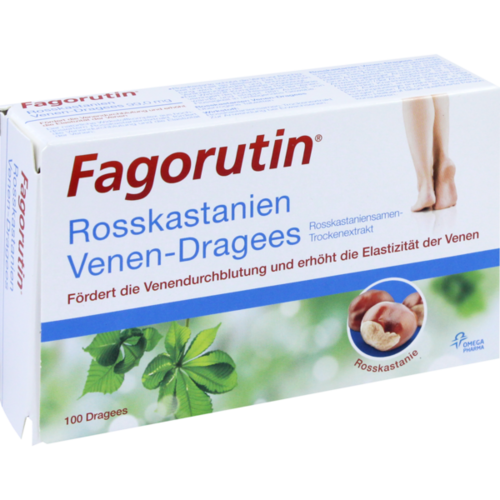 Verpackungsbild(Packshot) von FAGORUTIN Rosskastanien Venen-Dragees 99 mg