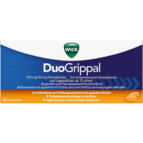 Verpackungsbild(Packshot) von WICK DuoGrippal 200 mg/30 mg Filmtabletten