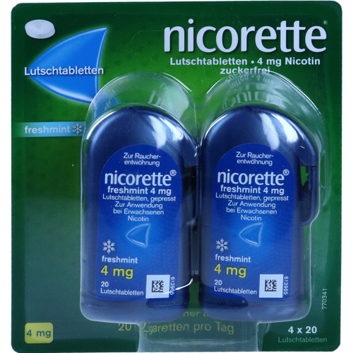 Verpackungsbild(Packshot) von NICORETTE freshmint 4 mg Lutschtabletten gepresst